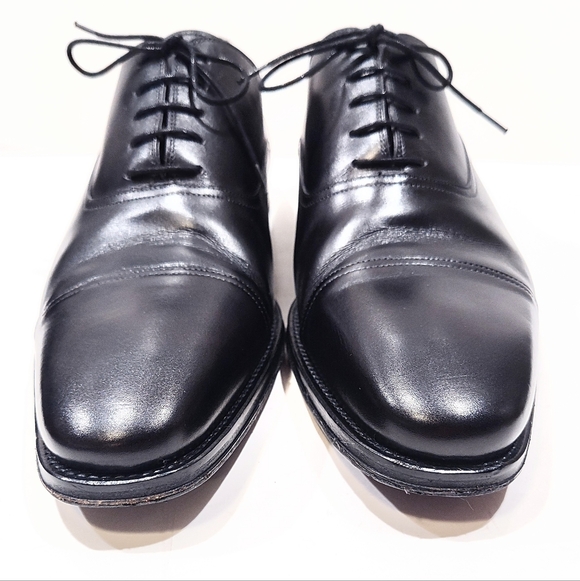 Magnanni Alpin Black Leather Cap Toe Oxford Men 14M Dress Shoes 18437 Made Spain